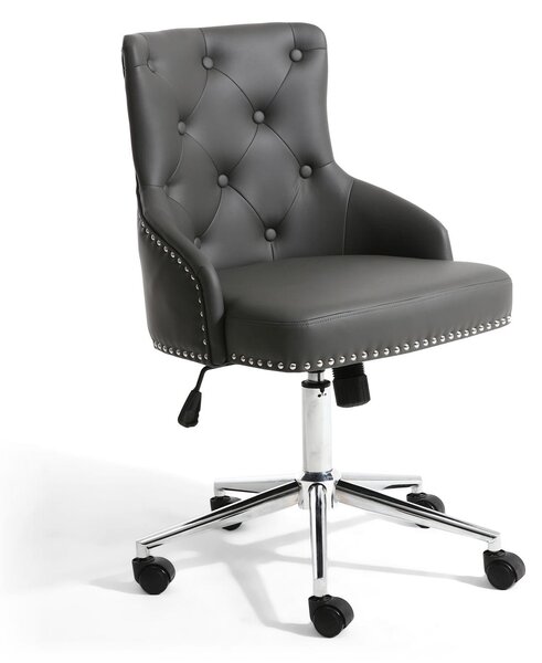 Bronco Leather Effect Graphite Grey Office Chair