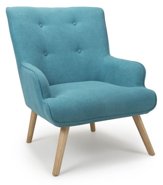 Drury Chenille Effect Turquoise Blue Armchair