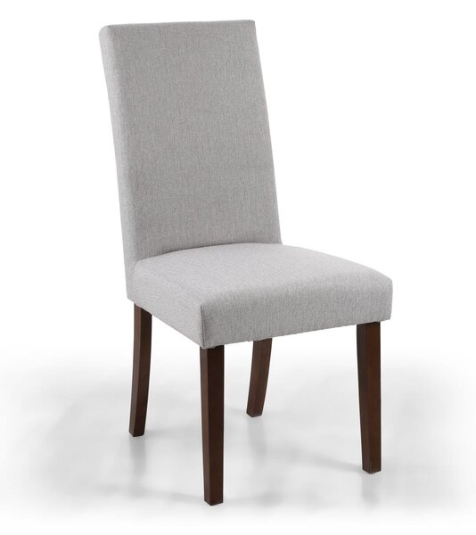 Medley Herringbone Plain Cappuccino Chair In Walnut Legs
