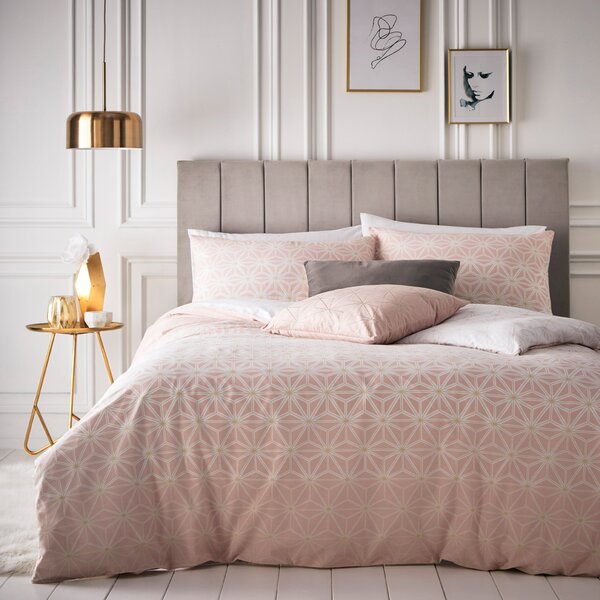 Furn Tessellate Geometric Duvet Cover Bedding Set Blush Gold