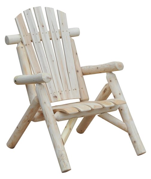 Outsunny Adirondack Chair, Fir Wood Outdoor Lounge Chair for Patio, Lawn & Deck, Natural Wood Finish