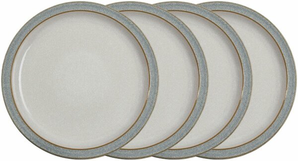 Denby Elements Light Grey 4 Piece Dinner Plate Set
