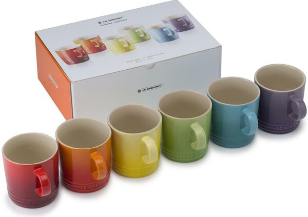 Le Creuset Stoneware Rainbow Set Of 6 Mugs