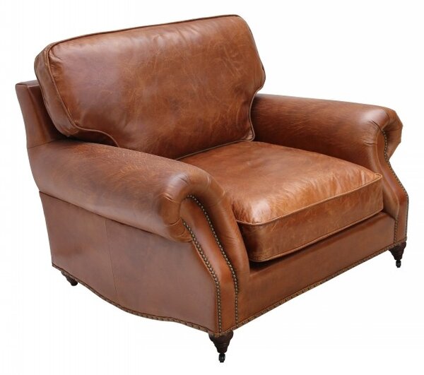 Westminster Handmade Vintage Armchair Distressed Brown Real Leather