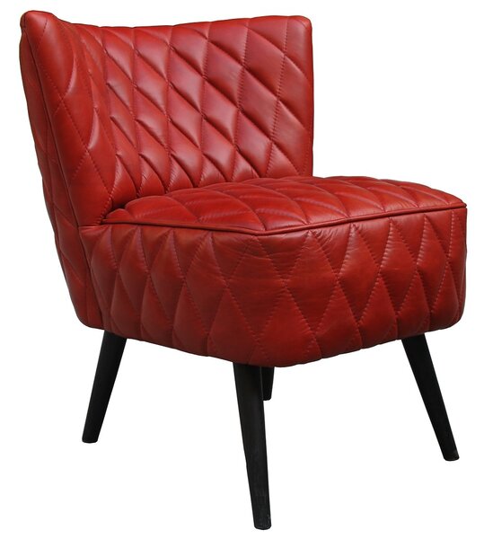 Cocktail Quilt Custom Made Chair Vintage Rouge Red Real Leather