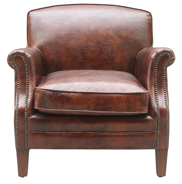 Camber Handmade Vintage Armchair Distressed Brown Real Leather