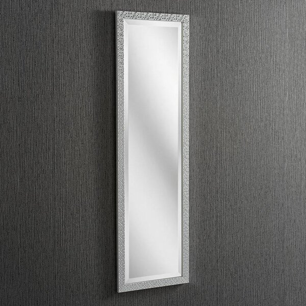 Silver Textured Rectangular Wall Mirror