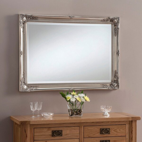 Decorative Detailed Frame Silver Wall Mirror