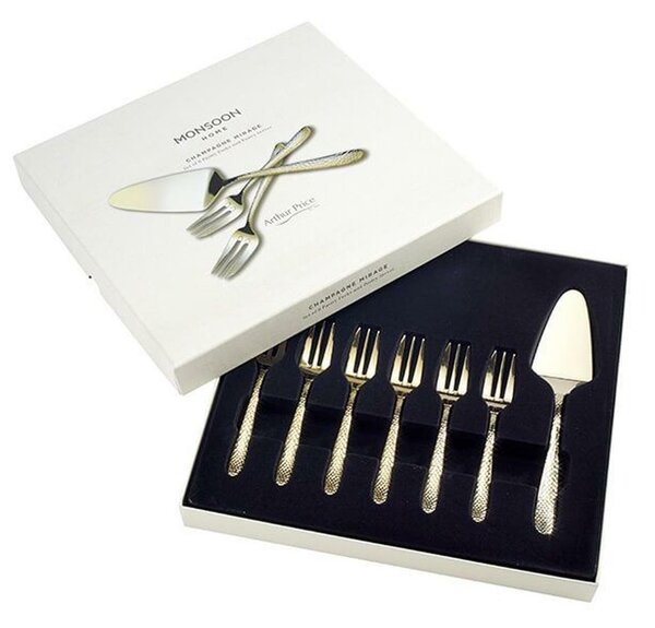 Arthur Price Monsoon Champagne Mirage Pastry Forks And Server Set