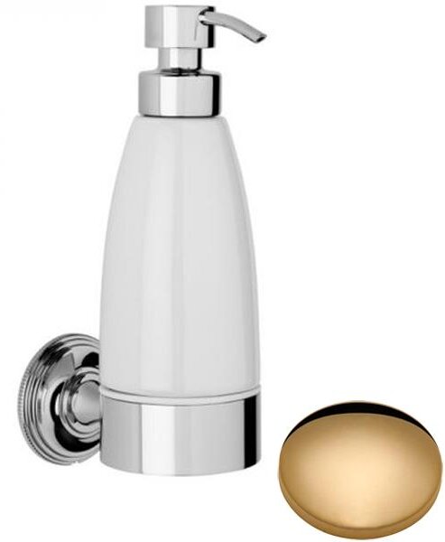 Samuel Heath Style Moderne Liquid Soap Dispenser White Ceramic N6647W Non Lacquered Brass
