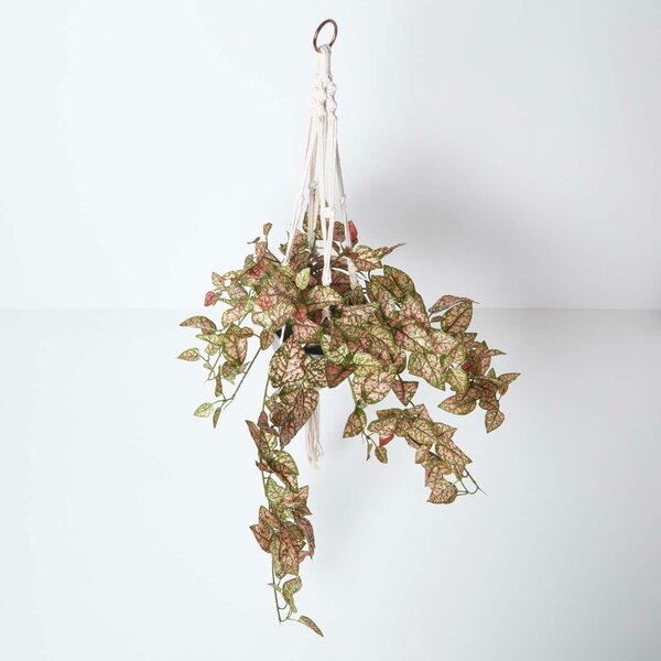 Homescapes Artificial Hanging Basket Hanging Ivy Plant with Rope 95 cm