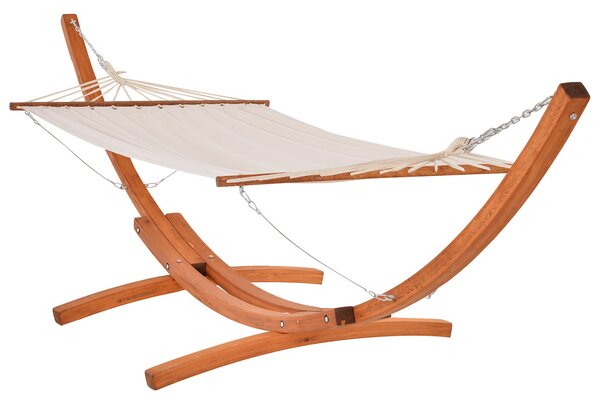 Outsunny Wooden Double Hammock Bed-White