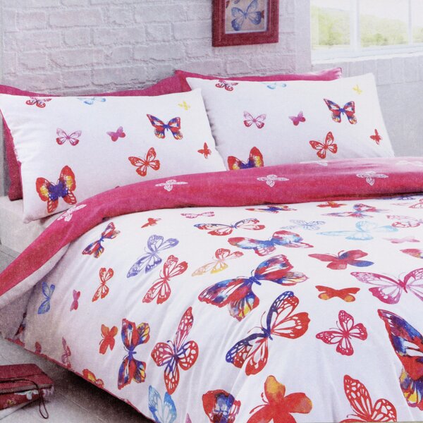 Riva Home Butterfly Reversible Duvet Cover Bedding Set Multi