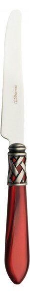 ALADDIN OLD SILVER-PLATED RING 6 DESSERT KNIVES - Burgundy Red