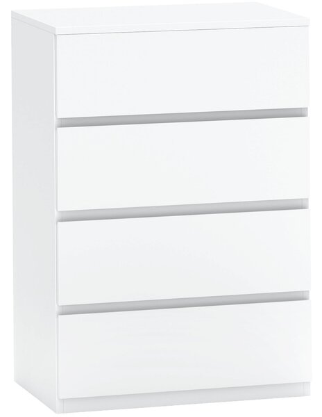 HOMCOM Chest of Drawers, 4-Drawer Storage Cabinets, Modern Dresser, Storage Drawer Unit for Bedroom