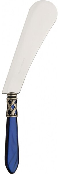 ALADDIN OLD SILVER-PLATED RING CHEESE SPREADER & KNIFE - Blue