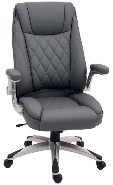 Vinsetto Faux Leather Executive Swivel Office Chair - Dark Grey