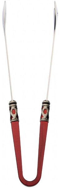 ALADDIN OLD SILVER-PLATED RING SALAD TONG - Burgundy Red