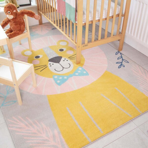 Fun Lion Jungle Soft Kids Bedroom Rugs | Nino