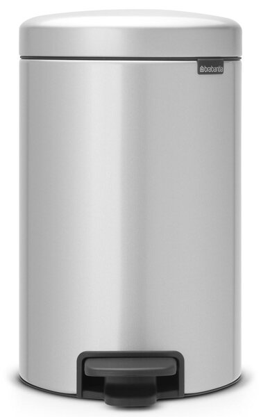 Brabantia newIcon Pedal Bin 12 Litre Plastic Bucket Metallic Grey