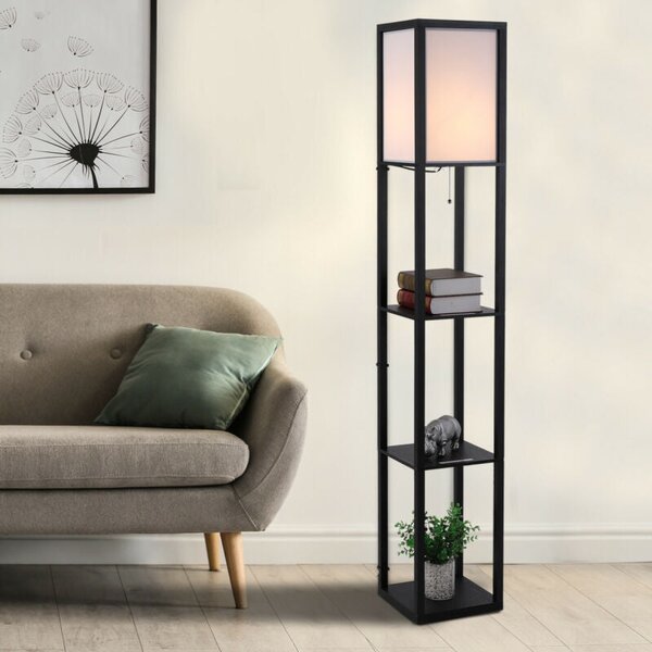 Modern 4-Tier Open Shelf Floor Lamp