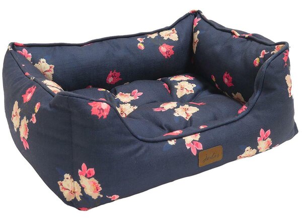 Joules Navy Floral Dog Box Bed Medium