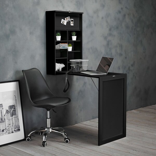 Arlo Black Foldaway Wooden Wall Desk