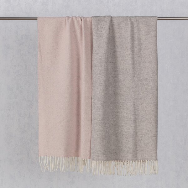 Plaid Merinos 140x200cm melange grey pink
