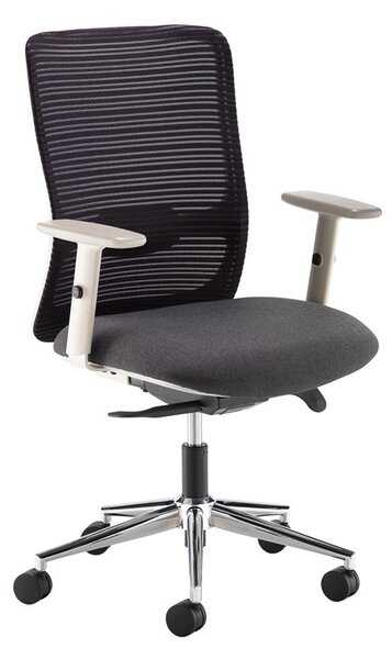 Pacifica mesh operator chair black fabric grey frame chrome base