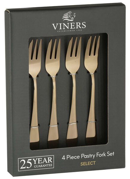 Viners Select Copper 4 PCE Pastry Fork Set Giftbox