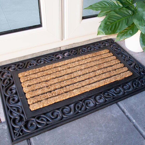 Ornate Border Coir Outdoor Entrance Doormat