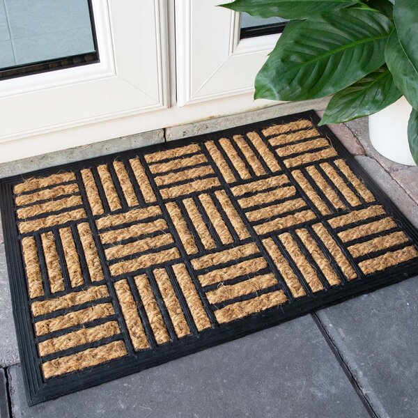 Square Ribbed Coir Outdoor Entrance Doormat