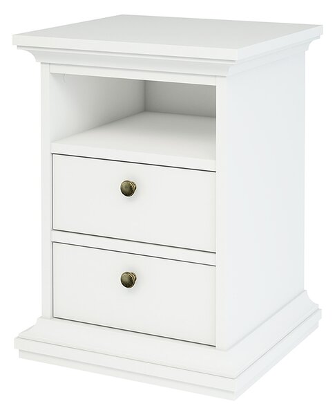 Bedside 2 Drawers In White