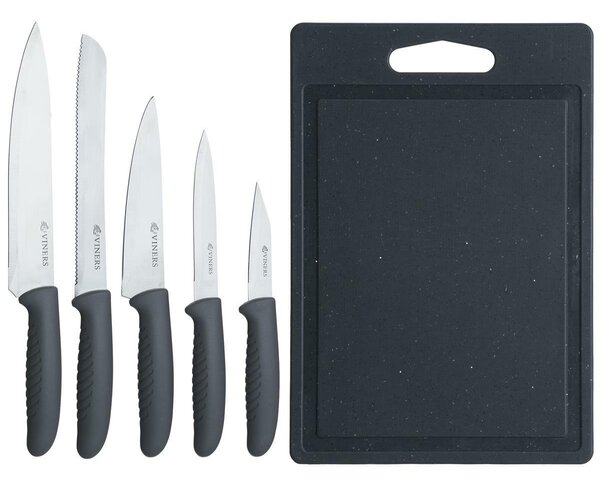 Viners Everyday 5 Piece Knife And Board Set