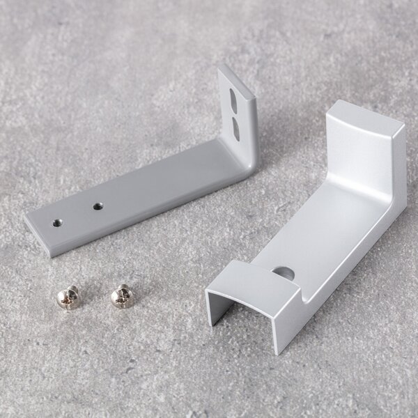 Metal wall bracket for ceiling rail Premium silver - set