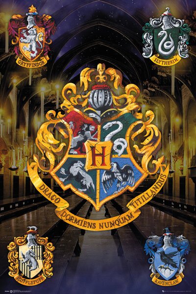 Poster Harry Potter - Hogwarts crests, (61 x 91.5 cm)
