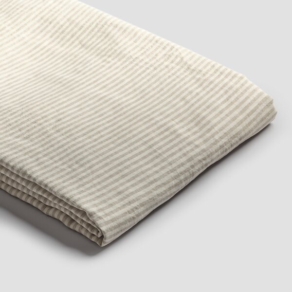 Piglet Oatmeal Stripe Linen Duvet Cover Size Single