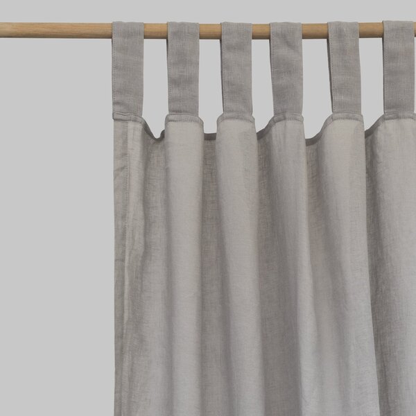Piglet Dove Grey Linen Curtains (Pair) Size 122 x 250cm