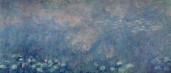 Claude Monet - Fine Art Print Waterlilies: Two Weeping Willows, centre left section, (50 x 21.5 cm)