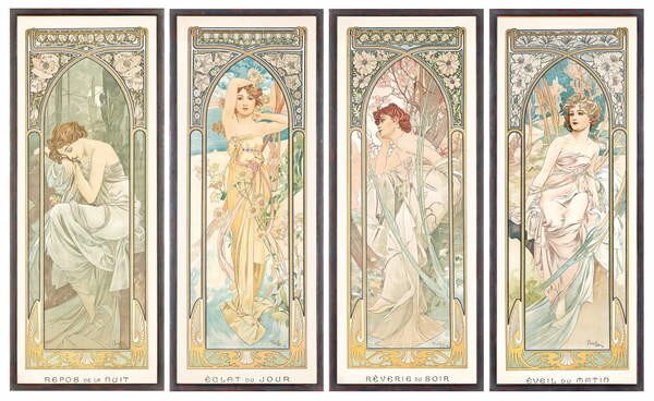 Mucha, Alphonse Marie - Fine Art Print The Times of the Day; Les heures du jour , 1899, (40 x 24.6 cm)