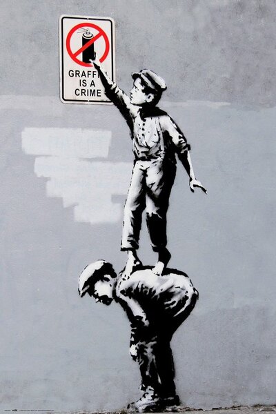 Poster Banksy - Grafitti Is A Crime, (61 x 91.5 cm)
