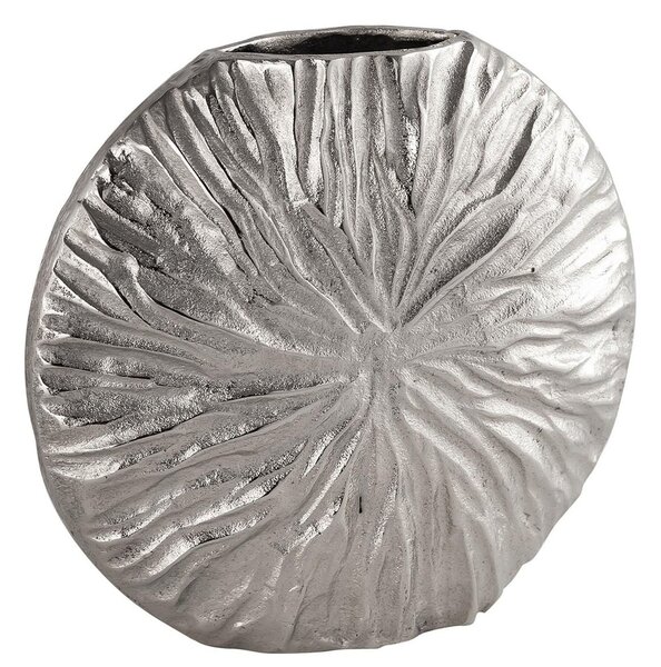 Farrah Silver Aluminum Textured Vase