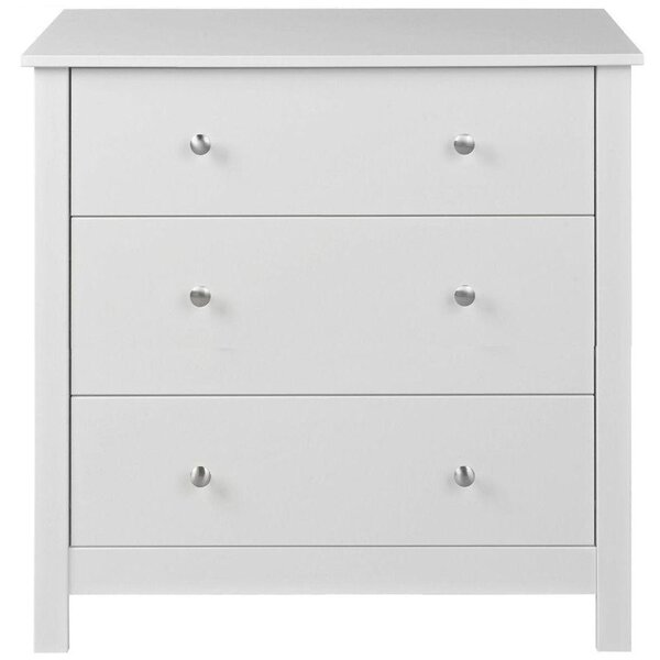 Florence White Wooden 3 Drawers Chest
