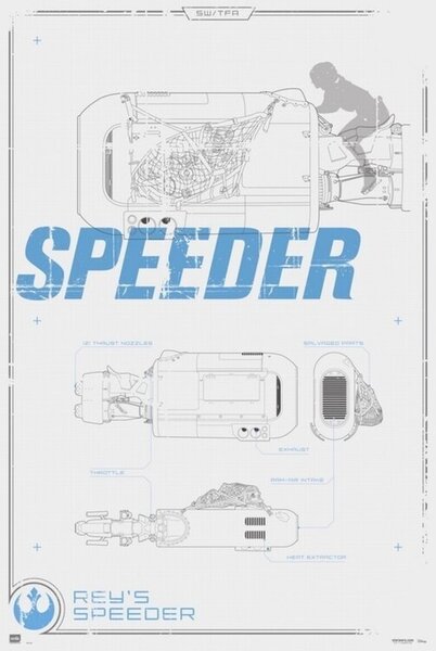 Poster Star Wars - Rey's Speeder, (61 x 91.5 cm)