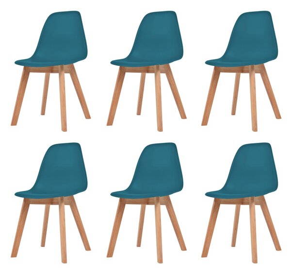 Dining Chairs 6 pcs Turquoise Plastic