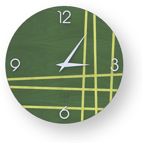LINES TWO WOOD CLOCK - Colours / 40 CM