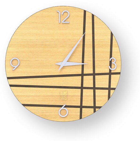LINES TWO WOOD CLOCK - Warm / 40 CM