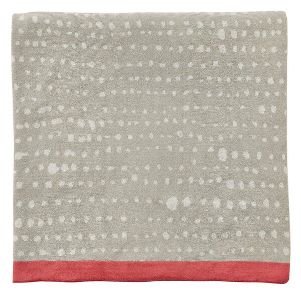 Clarissa Hulse Ginkgo Patchwork Soft Pink and Linen Patterned Throw Grey/White/Pink