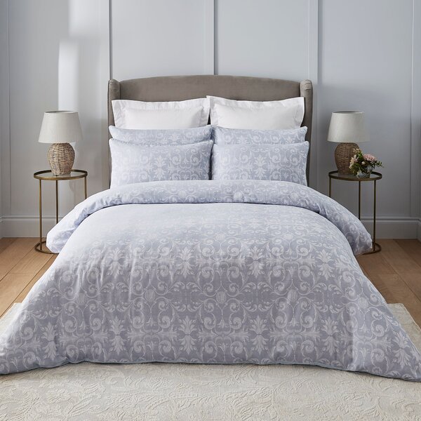 Dorma Regency 100% Cotton Duvet Cover and Pillowcase Set Blue