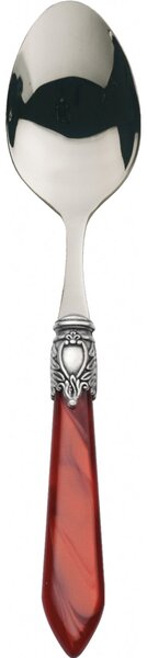 OXFORD OLD SILVER-PLATED RING 6 TABLE SPOONS - Burgundy Red